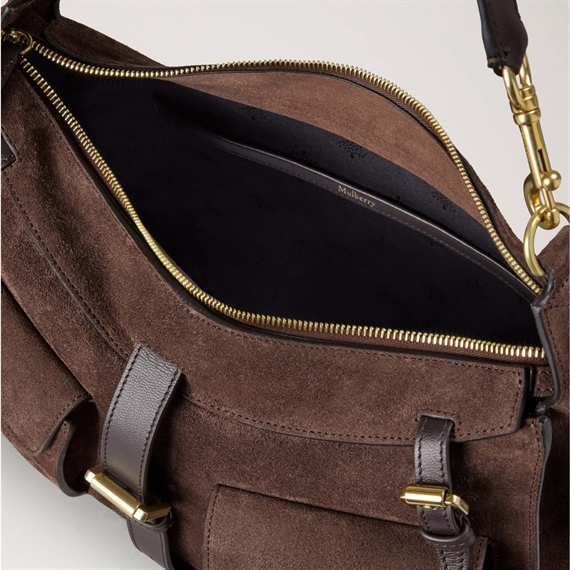 Mulberry Roxanne Shoulder Bag Chocolate Suede